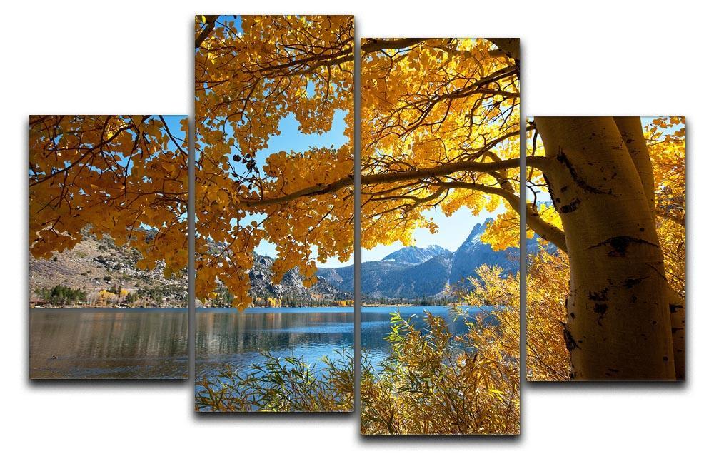 Autumn mountain lake 4 Split Panel Canvas  - Canvas Art Rocks - 1