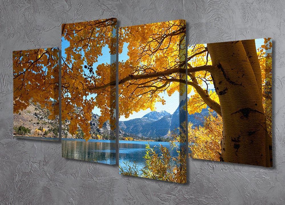 Autumn mountain lake 4 Split Panel Canvas  - Canvas Art Rocks - 2