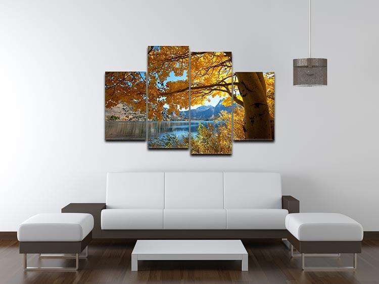 Autumn mountain lake 4 Split Panel Canvas  - Canvas Art Rocks - 3