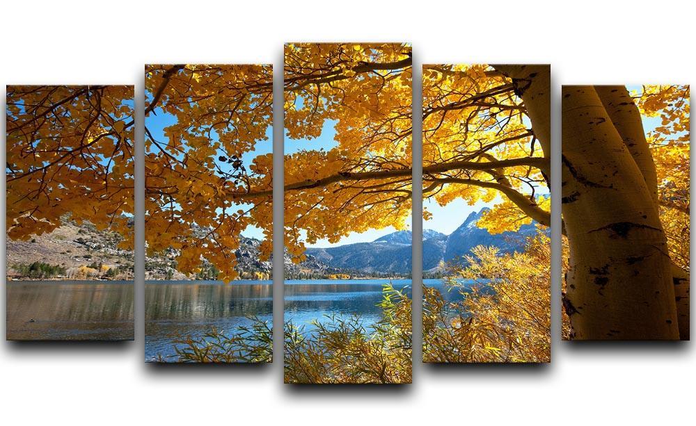Autumn mountain lake 5 Split Panel Canvas  - Canvas Art Rocks - 1