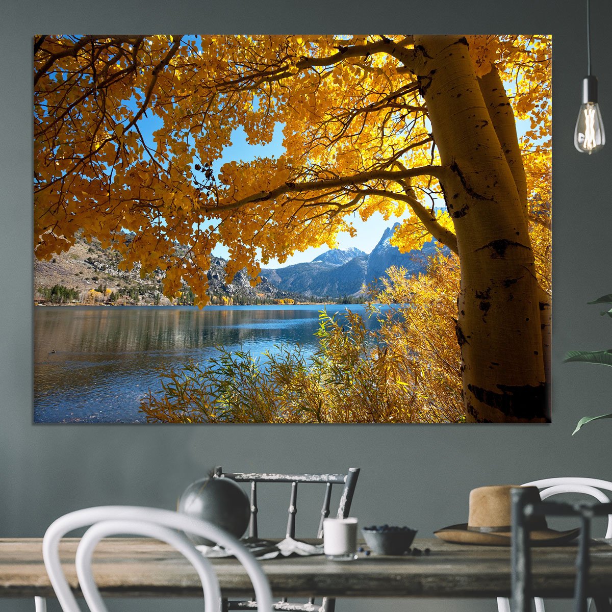 Autumn mountain lake Canvas Print or Poster