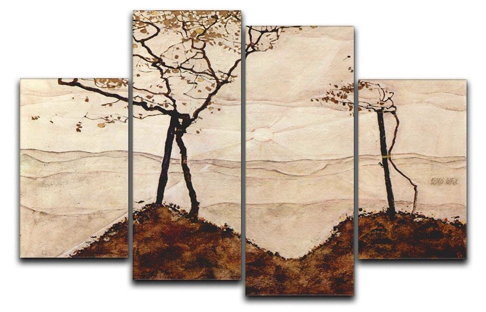 Autumn sun and trees by Egon Schiele 4 Split Panel Canvas - Canvas Art Rocks - 1