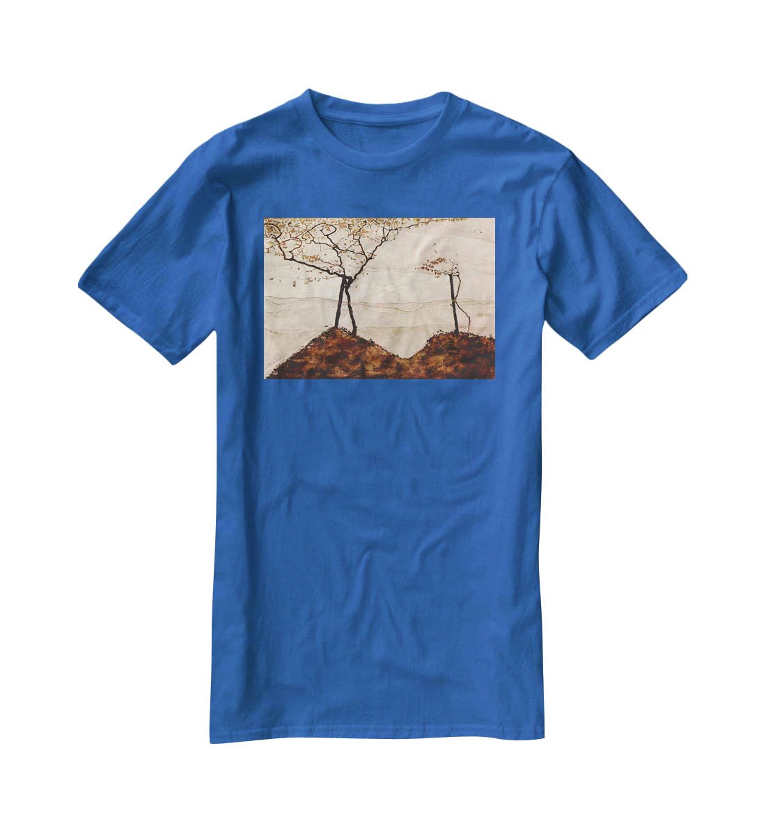 Autumn sun and trees by Egon Schiele T-Shirt - Canvas Art Rocks - 2