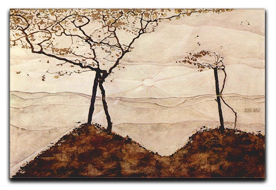 Autumn sun and trees by Egon Schiele Canvas Print or Poster - Canvas Art Rocks - 1