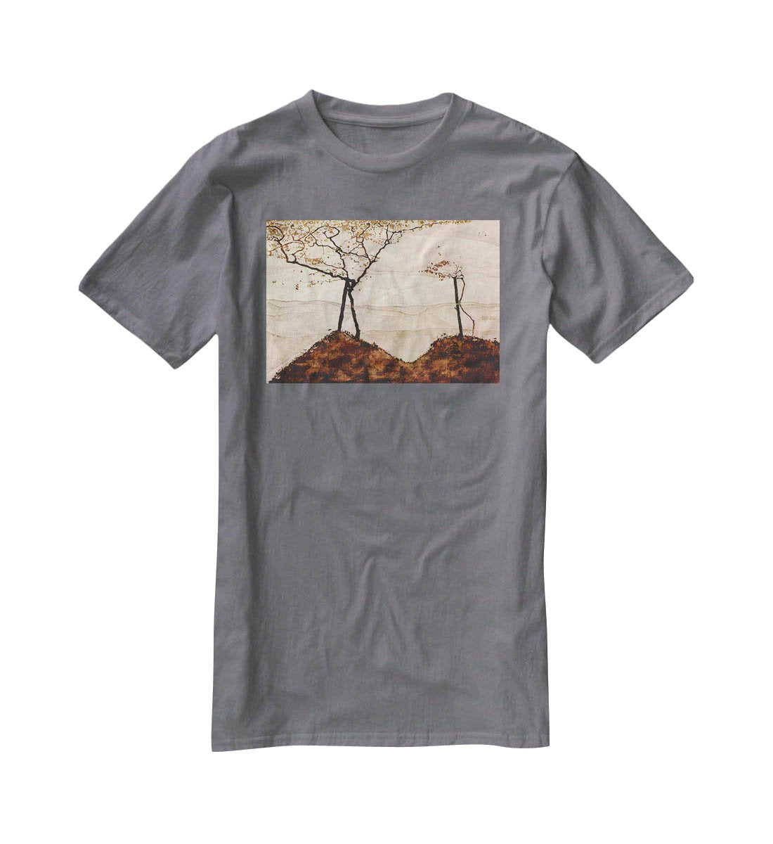 Autumn sun and trees by Egon Schiele T-Shirt - Canvas Art Rocks - 3