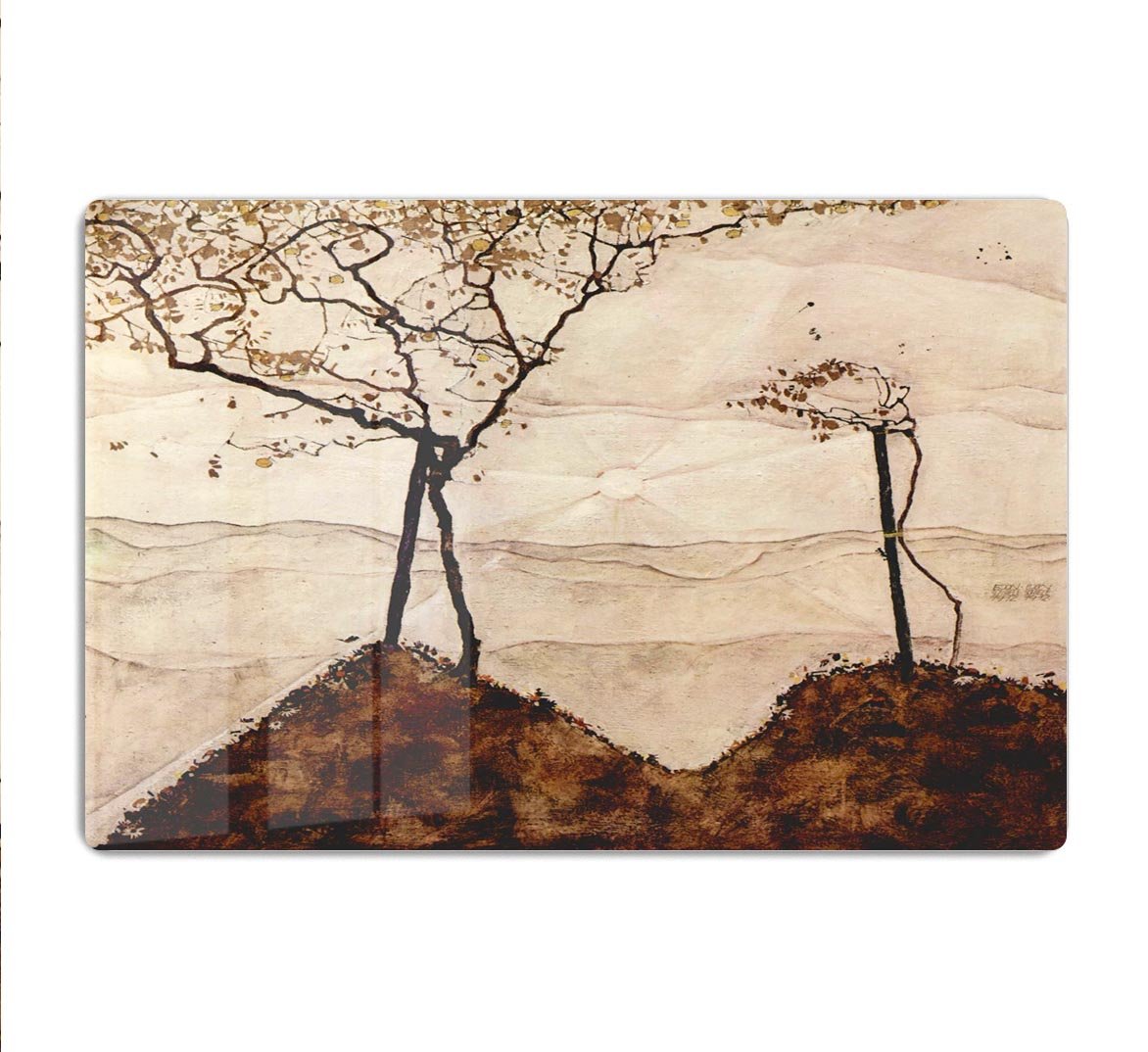 Autumn sun and trees by Egon Schiele HD Metal Print - Canvas Art Rocks - 1