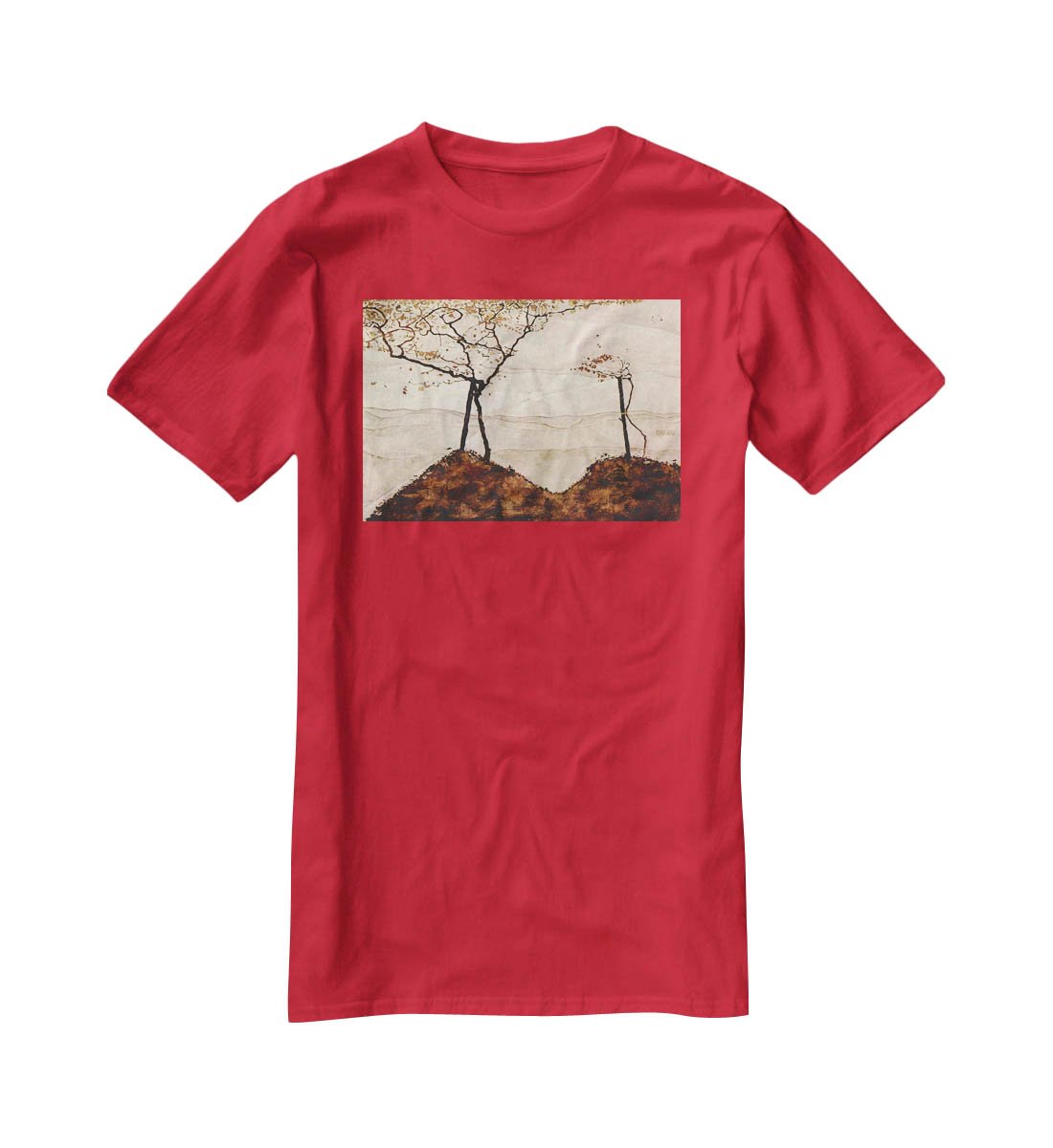 Autumn sun and trees by Egon Schiele T-Shirt - Canvas Art Rocks - 4