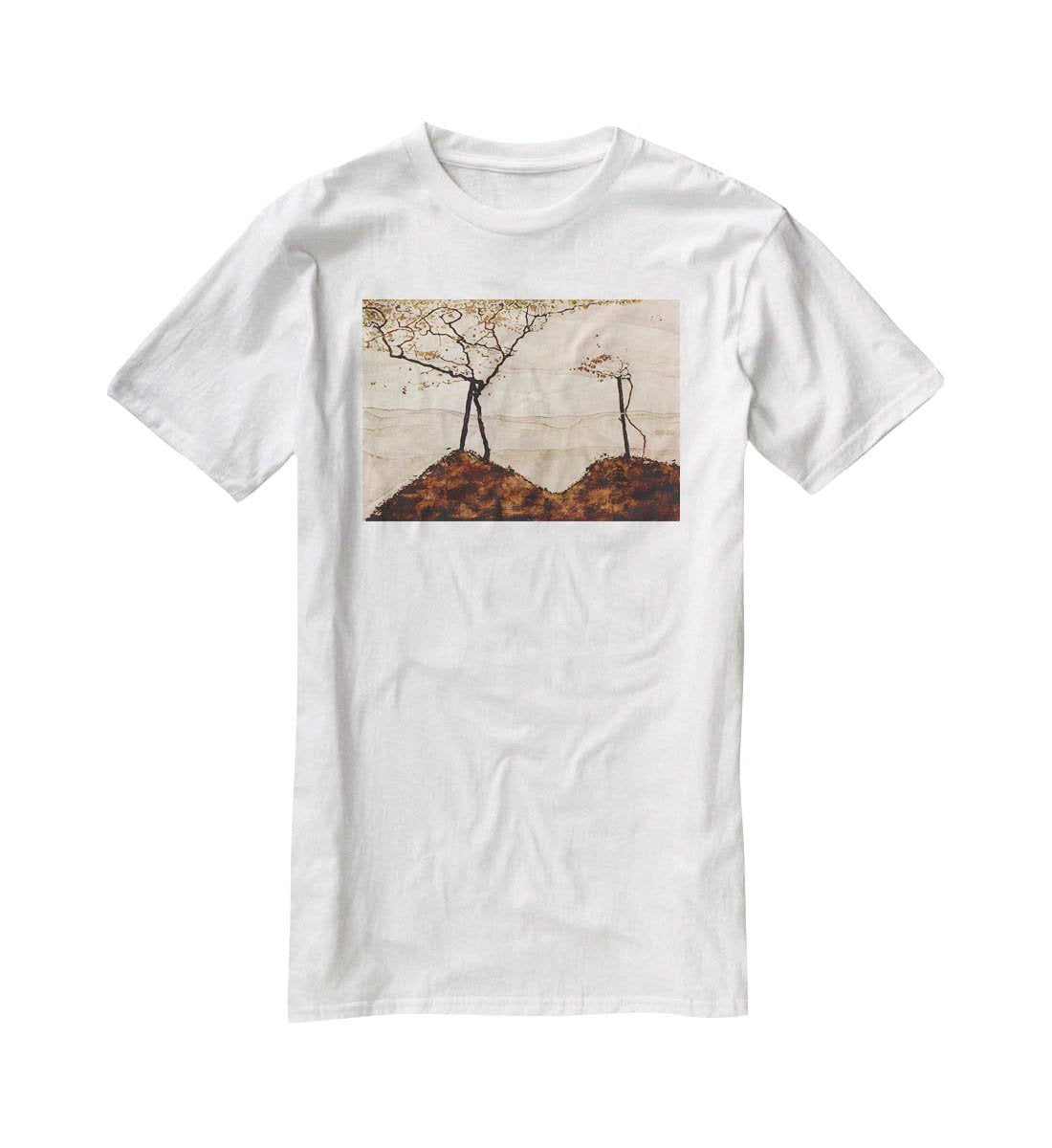 Autumn sun and trees by Egon Schiele T-Shirt - Canvas Art Rocks - 5