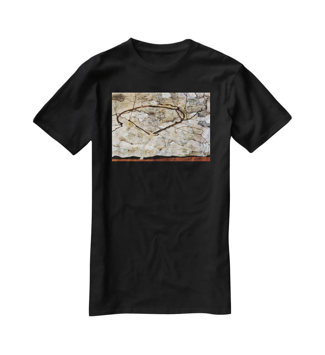 Autumn tree in the wind Egon Schiele T-Shirt - Canvas Art Rocks - 1