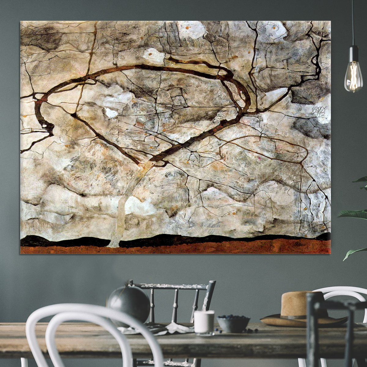 Autumn tree in the wind Egon Schiele Canvas Print or Poster