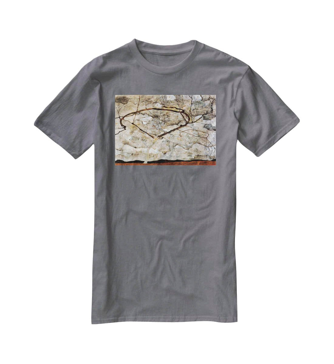 Autumn tree in the wind Egon Schiele T-Shirt - Canvas Art Rocks - 3
