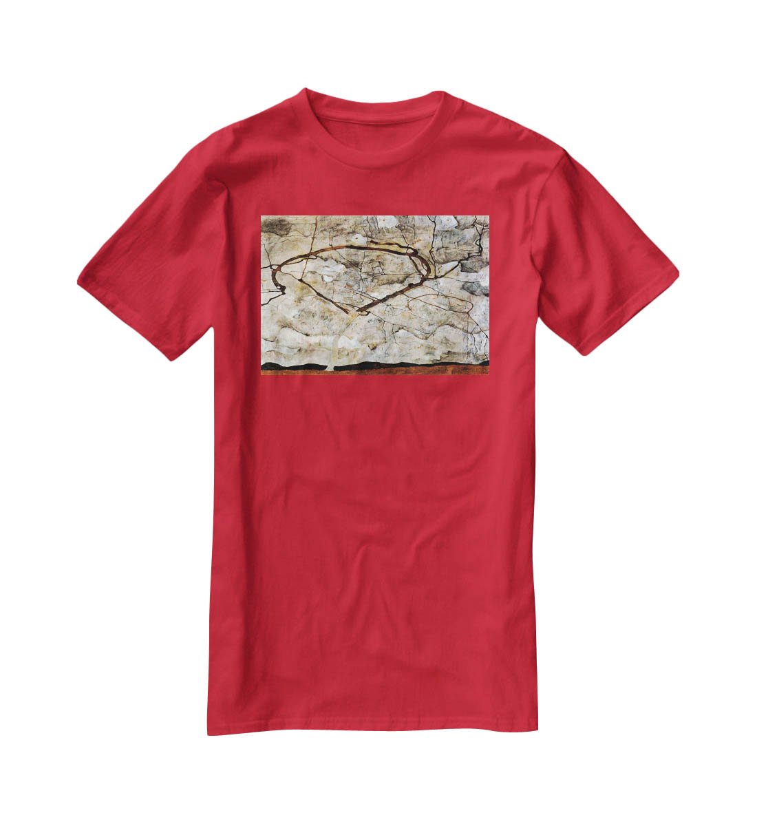 Autumn tree in the wind Egon Schiele T-Shirt - Canvas Art Rocks - 4