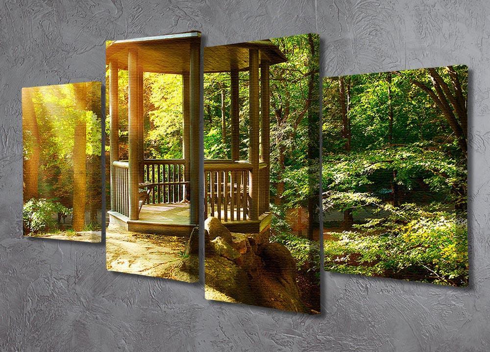 Autumnal Park Landscaping 4 Split Panel Canvas  - Canvas Art Rocks - 2