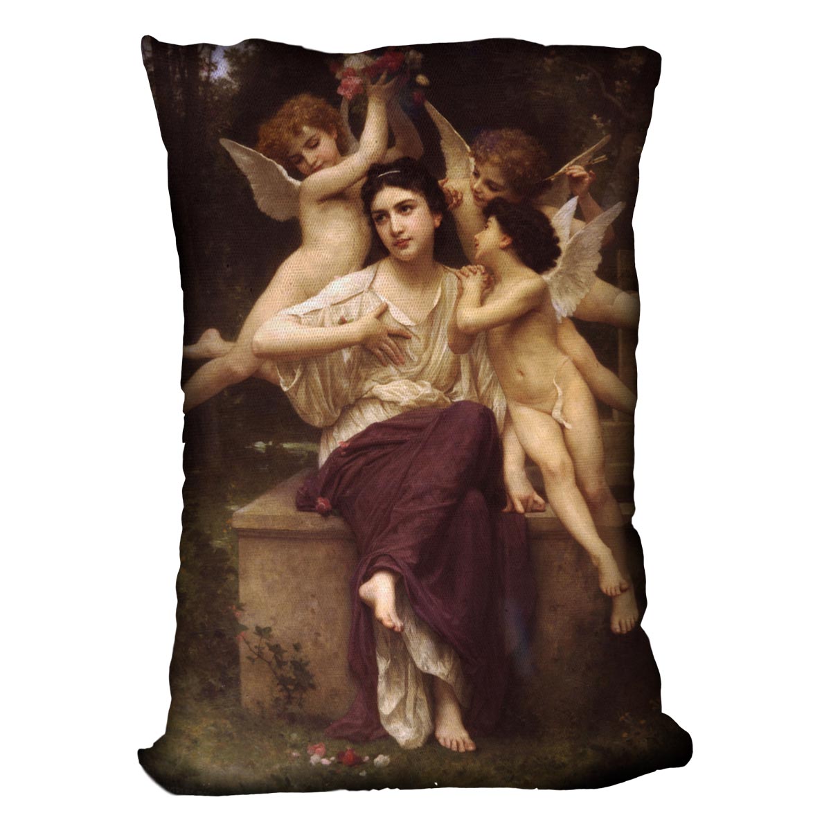 Ave de printemps By Bouguereau Cushion