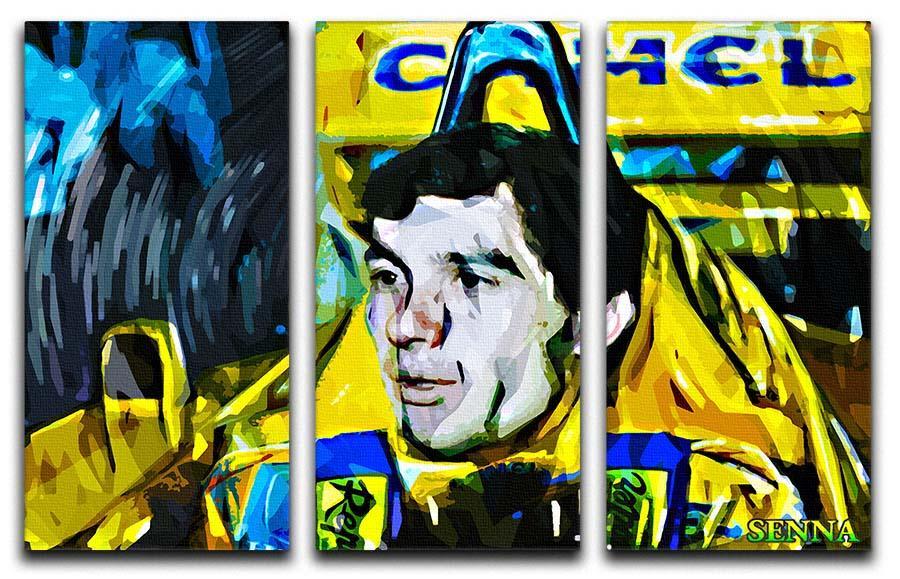 Ayrton Senna 3 Split Panel Canvas Print - Canvas Art Rocks - 1