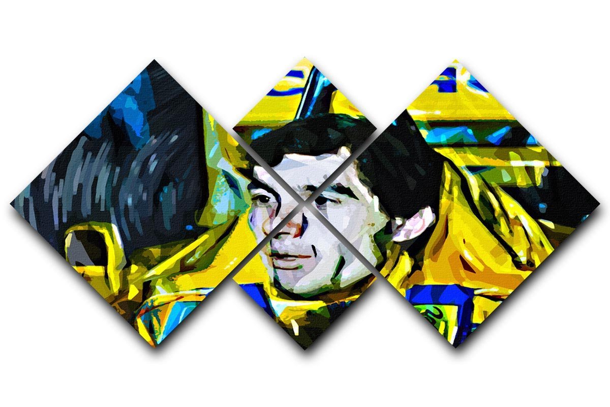 Ayrton Senna 4 Square Multi Panel Canvas  - Canvas Art Rocks - 1