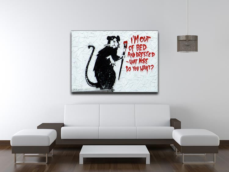 Banksy I'm Out Of Bed And Dressed Print - Canvas Art Rocks - 4
