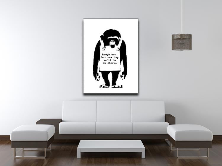 Banksy Laugh Now Monkey Print - Canvas Art Rocks - 4