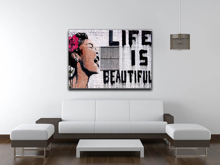 Banksy Life is Beautiful Print - Version 2 - Canvas Art Rocks - 4