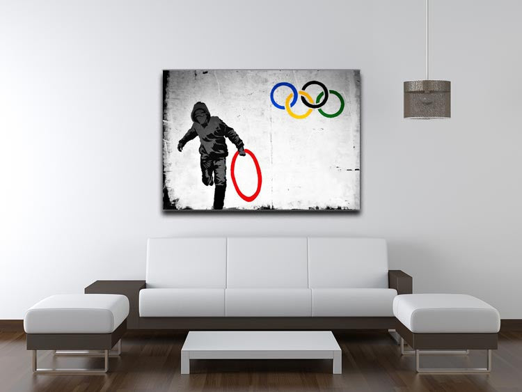 Banksy Olympic Rings Looter Print - Canvas Art Rocks - 4