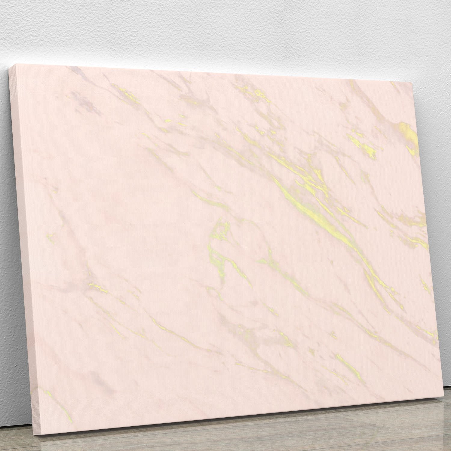 Baby Pink Marble with Gold Veins Canvas Print or Poster