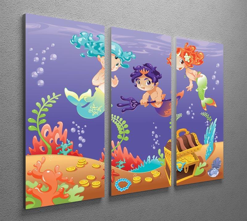 Baby Sirens and Baby Triton 3 Split Panel Canvas Print - Canvas Art Rocks - 2