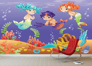 Baby Sirens and Baby Triton Wall Mural Wallpaper - Canvas Art Rocks - 3