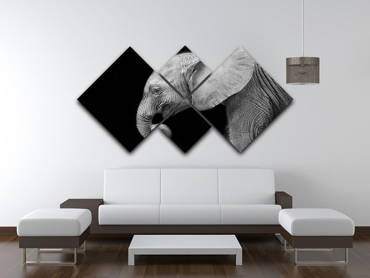 Baby elephant 4 Square Multi Panel Canvas - Canvas Art Rocks - 3