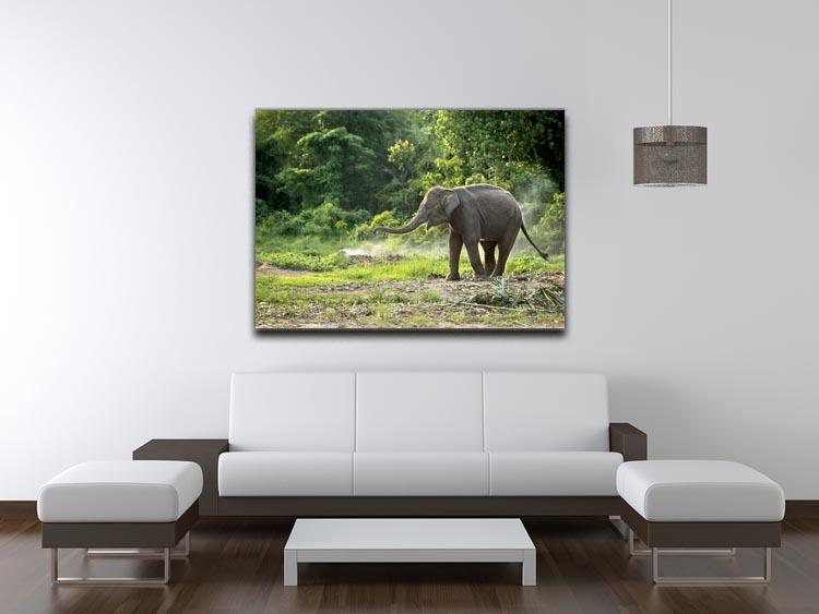 Baby elephant enjoy in open zoo Canvas Print or Poster - Canvas Art Rocks - 4