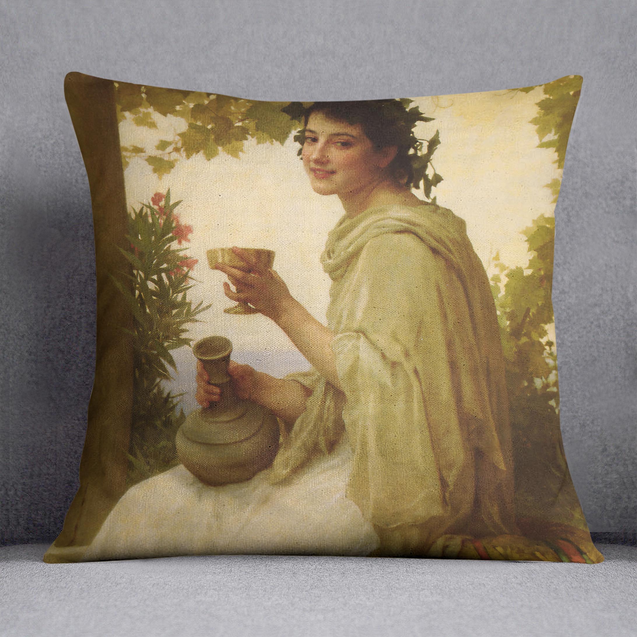 Bacchante By Bouguereau Cushion