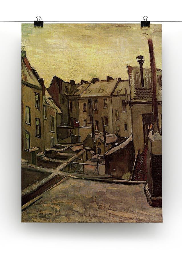 Backyards of Old Houses in Antwerp in the Snow by Van Gogh Canvas Print & Poster - Canvas Art Rocks - 2