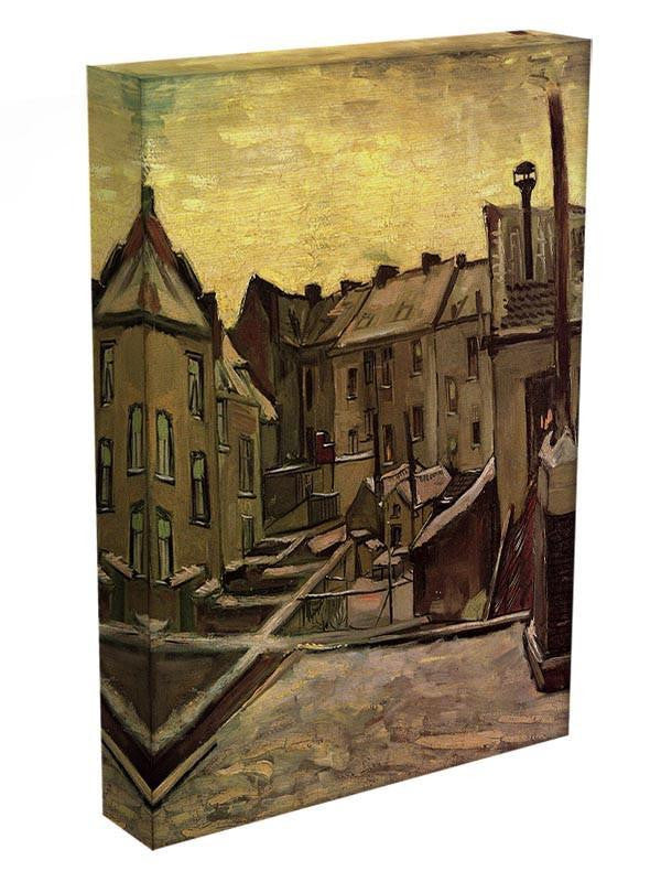 Backyards of Old Houses in Antwerp in the Snow by Van Gogh Canvas Print & Poster - Canvas Art Rocks - 3