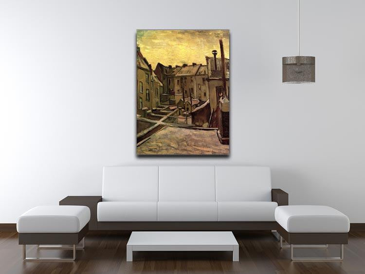 Backyards of Old Houses in Antwerp in the Snow by Van Gogh Canvas Print & Poster - Canvas Art Rocks - 4