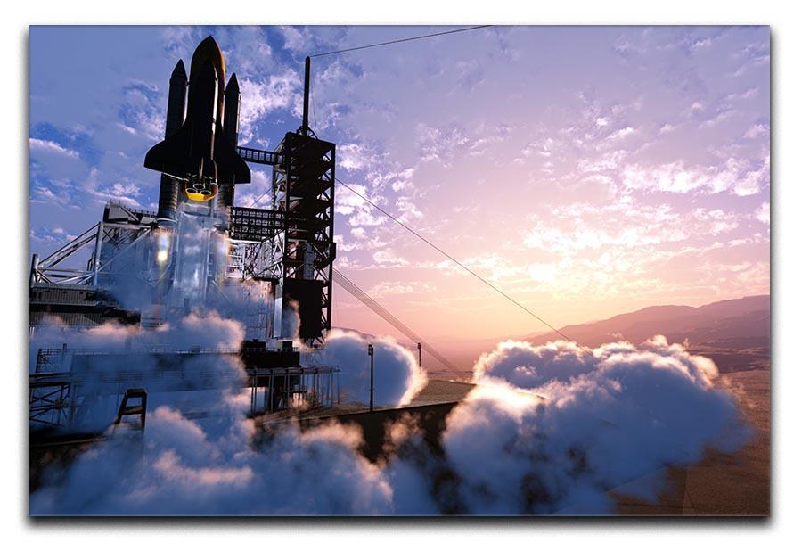 Baikonur with the spacecraft against the sky Canvas Print or Poster  - Canvas Art Rocks - 1