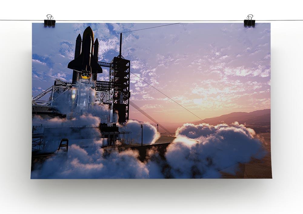 Baikonur with the spacecraft against the sky Canvas Print or Poster - Canvas Art Rocks - 2