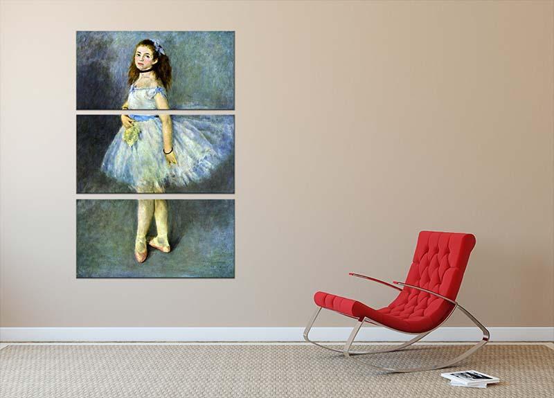 Ballet Dancer by Renoir 3 Split Panel Canvas Print - Canvas Art Rocks - 2
