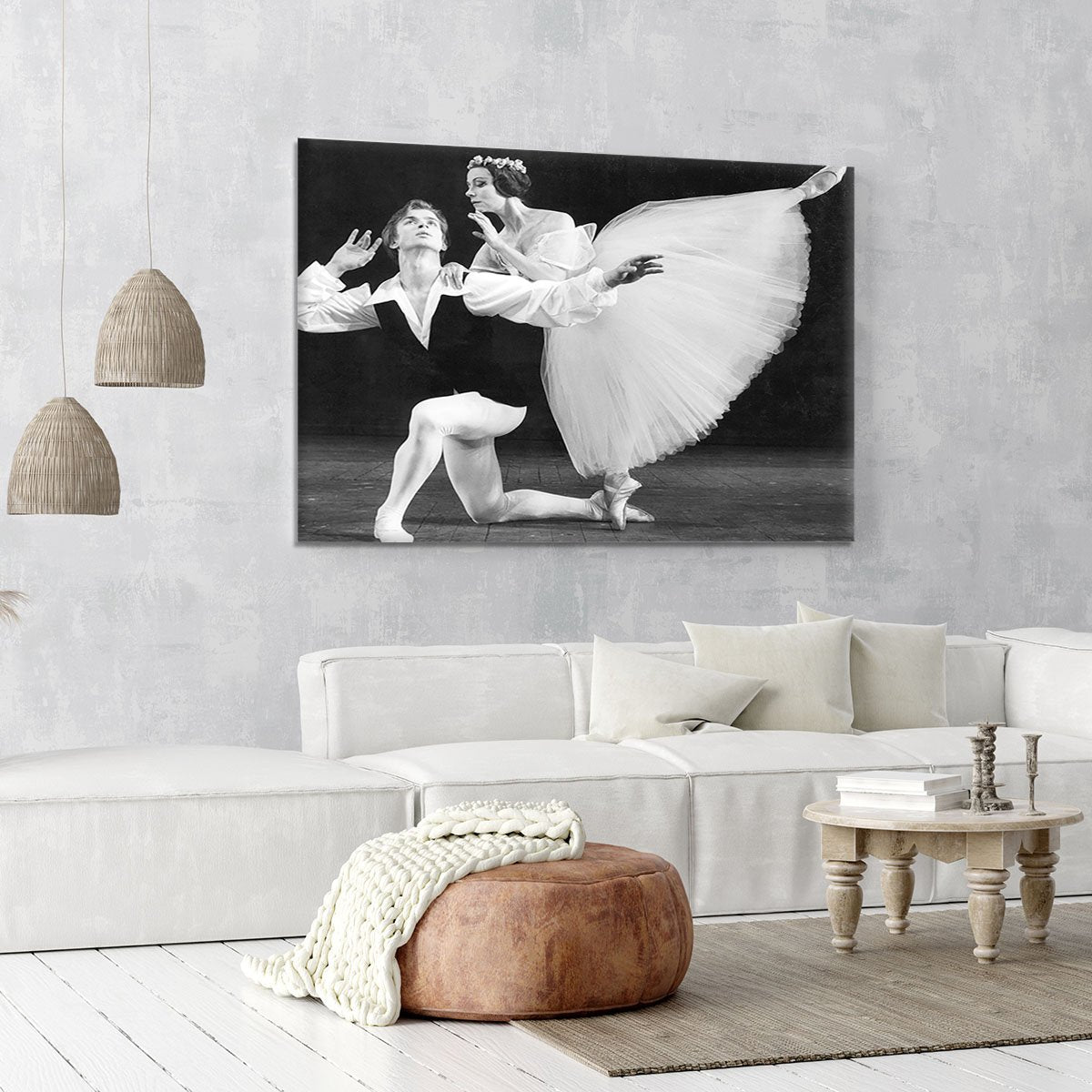 Ballet dancers Rudolf Nureyev and Yvette Chauvire Canvas Print or Poster
