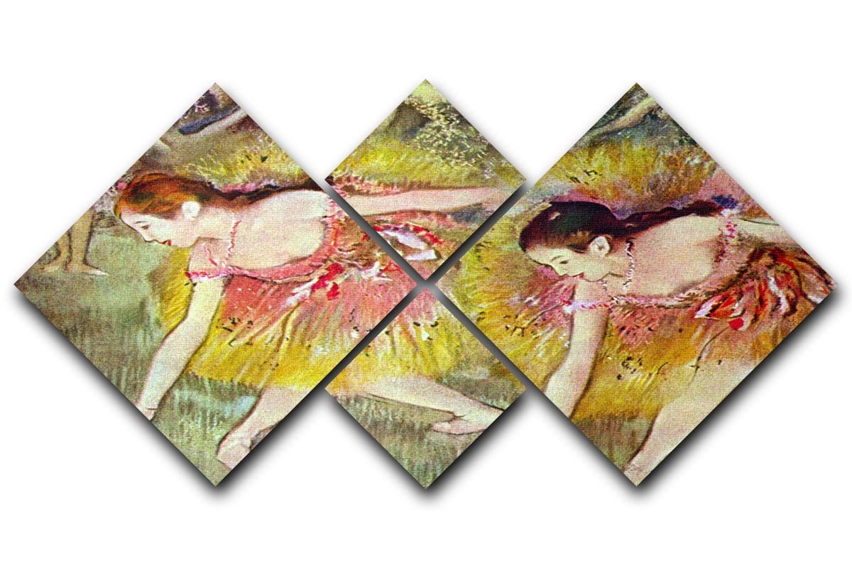 Ballet dancers by Degas 4 Square Multi Panel Canvas - Canvas Art Rocks - 1