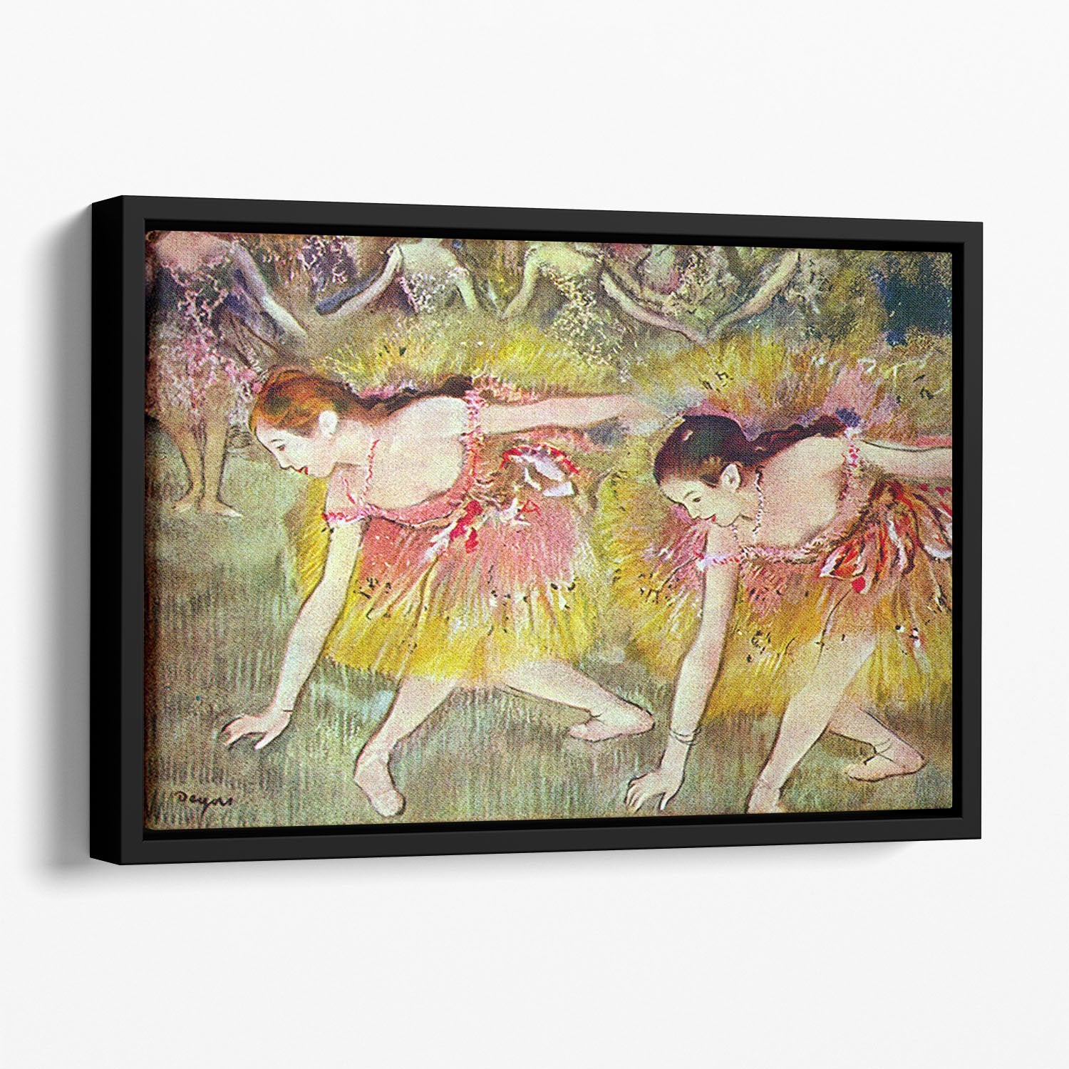 Ballet dancers by Degas Floating Framed Canvas