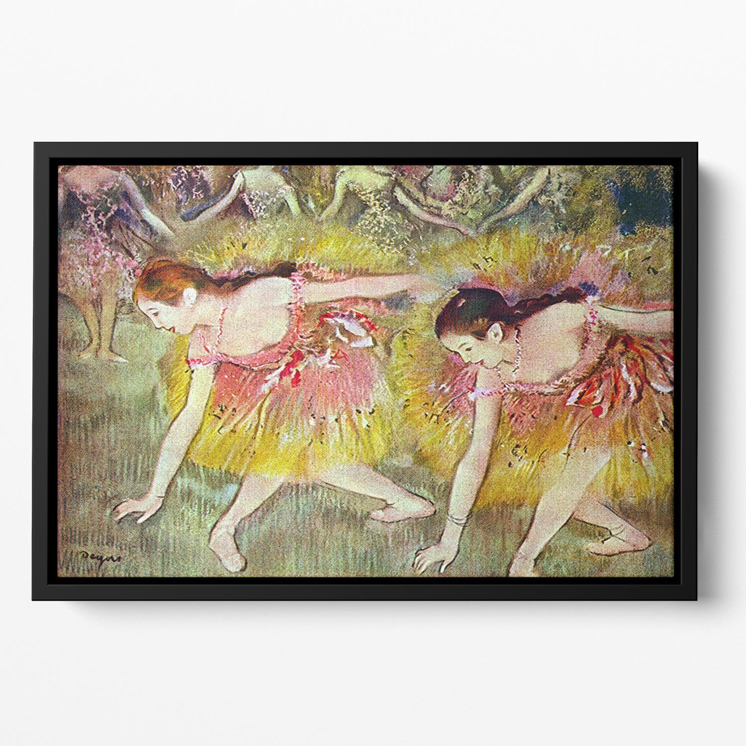 Ballet dancers by Degas Floating Framed Canvas