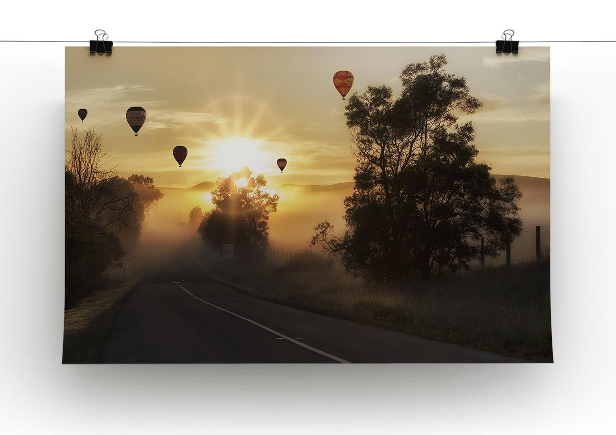 Hot Air Balloon Sunrise Print - Canvas Art Rocks - 2