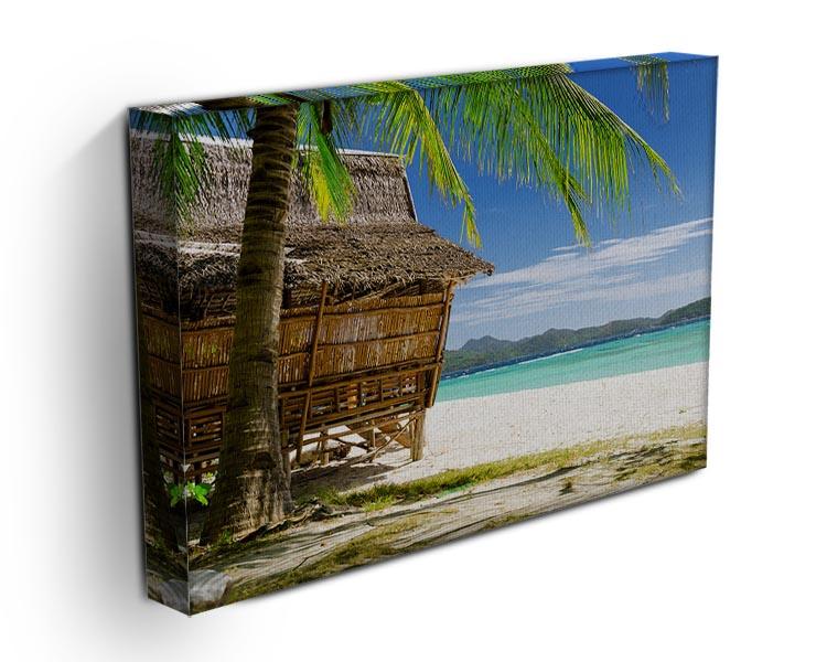 Bamboo hut on a tropical beach Canvas Print or Poster - Canvas Art Rocks - 3