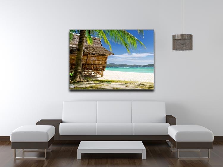 Bamboo hut on a tropical beach Canvas Print or Poster - Canvas Art Rocks - 4
