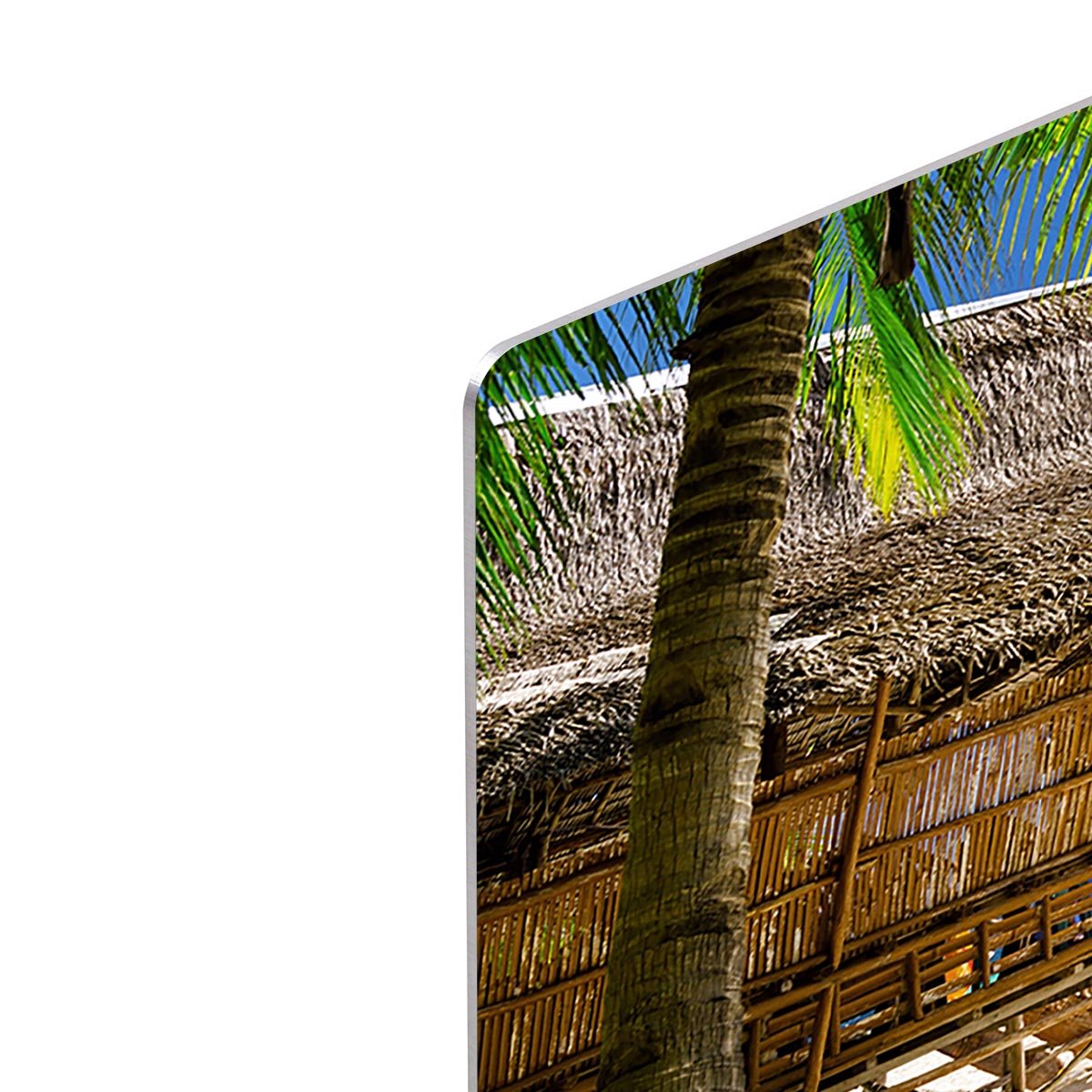 Bamboo hut on a tropical beach HD Metal Print - Canvas Art Rocks - 4