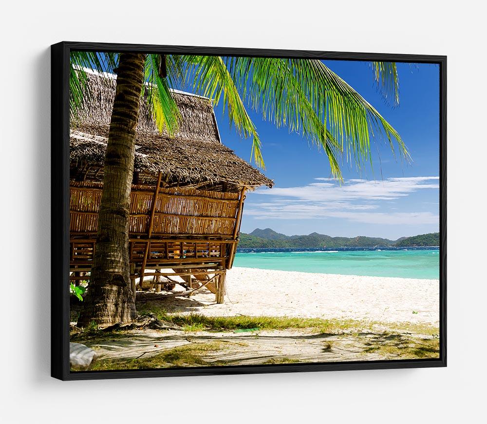 Bamboo hut on a tropical beach HD Metal Print - Canvas Art Rocks - 6