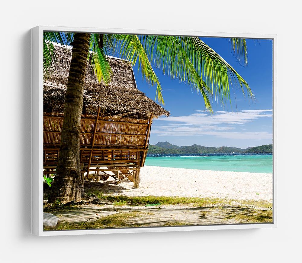 Bamboo hut on a tropical beach HD Metal Print - Canvas Art Rocks - 7