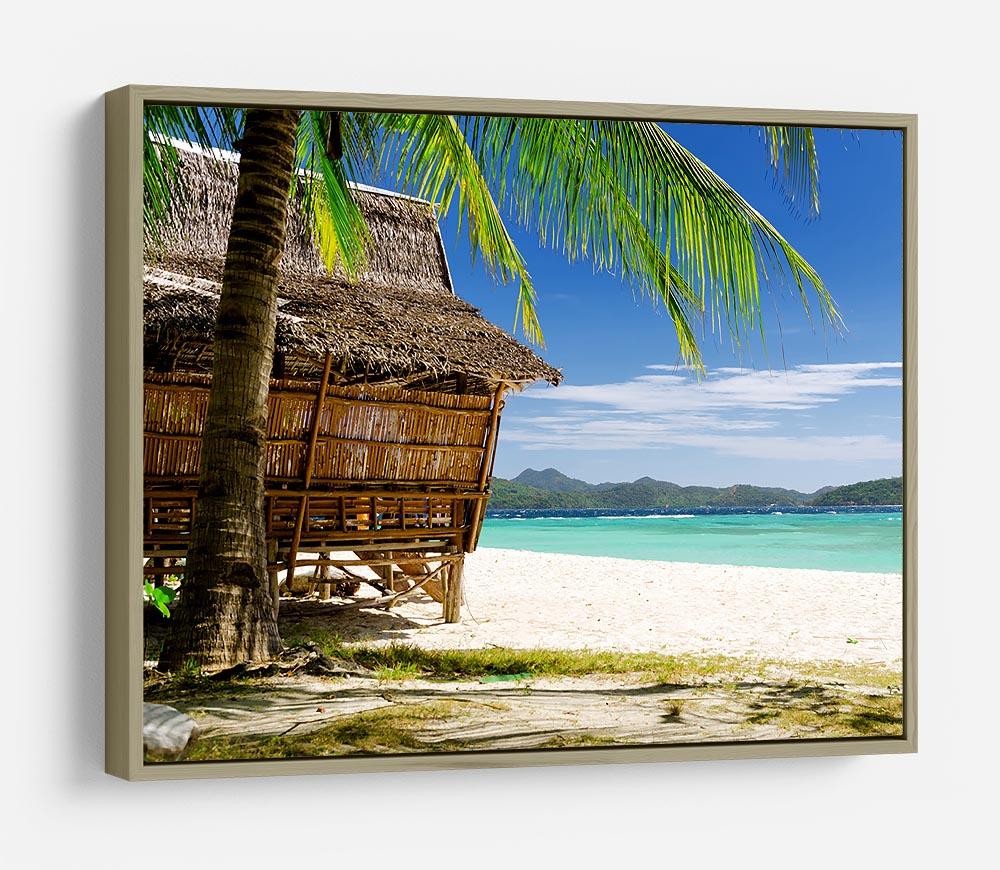 Bamboo hut on a tropical beach HD Metal Print - Canvas Art Rocks - 8