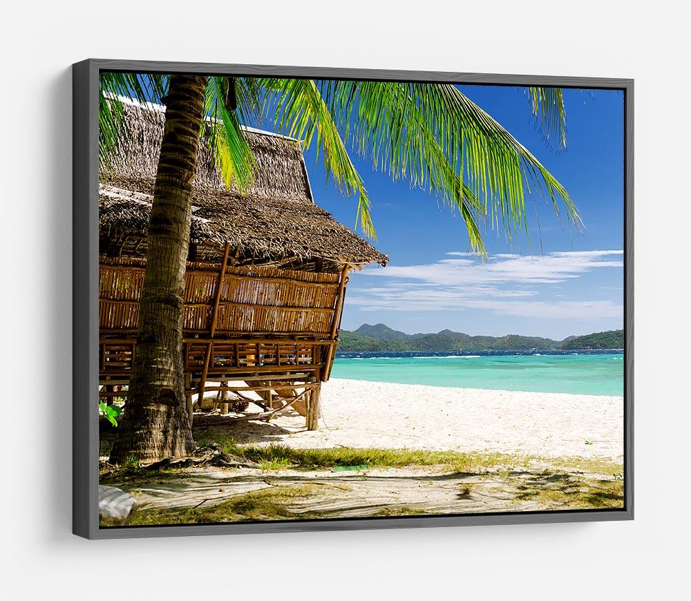 Bamboo hut on a tropical beach HD Metal Print - Canvas Art Rocks - 9