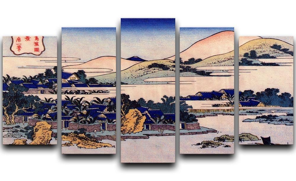 Banana plantation at Chuto by Hokusai 5 Split Panel Canvas  - Canvas Art Rocks - 1