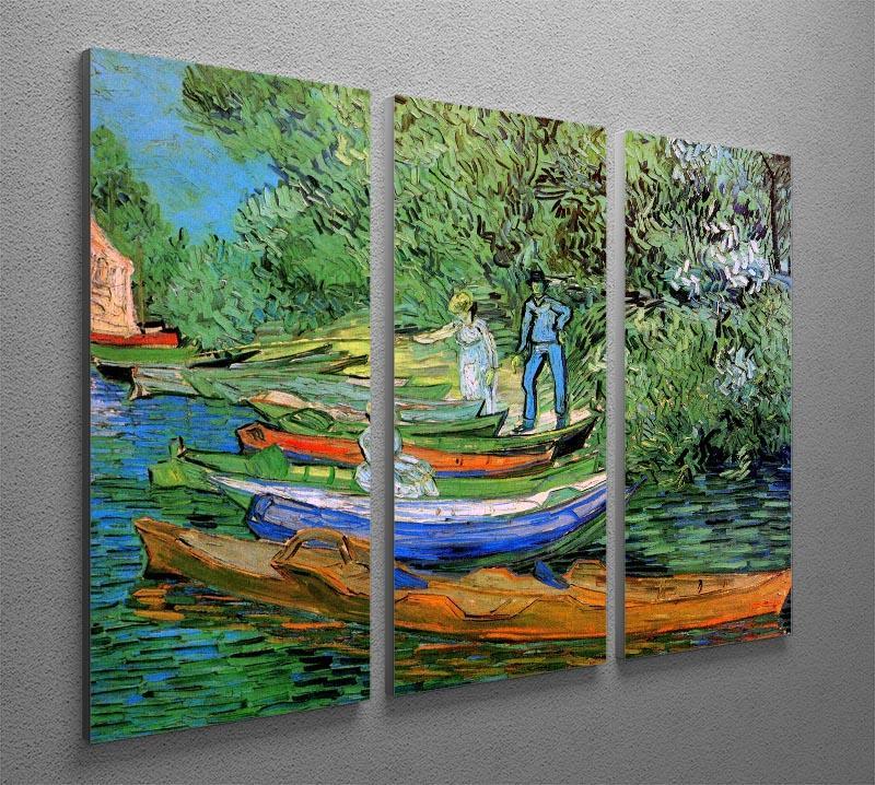 Bank of the Oise at Auvers by Van Gogh 3 Split Panel Canvas Print - Canvas Art Rocks - 4